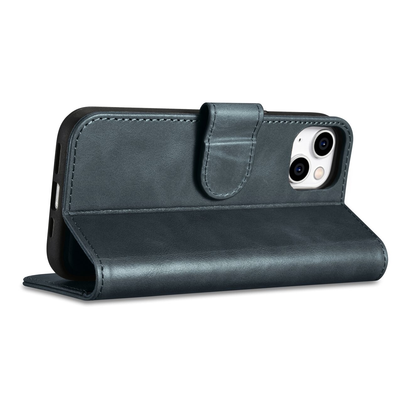 iCarer 2in1 Öljyvaha Lompakko Case for iPhone 14 Plus Anti-RFID Leather Flip Blue (WMI14220723-BU)