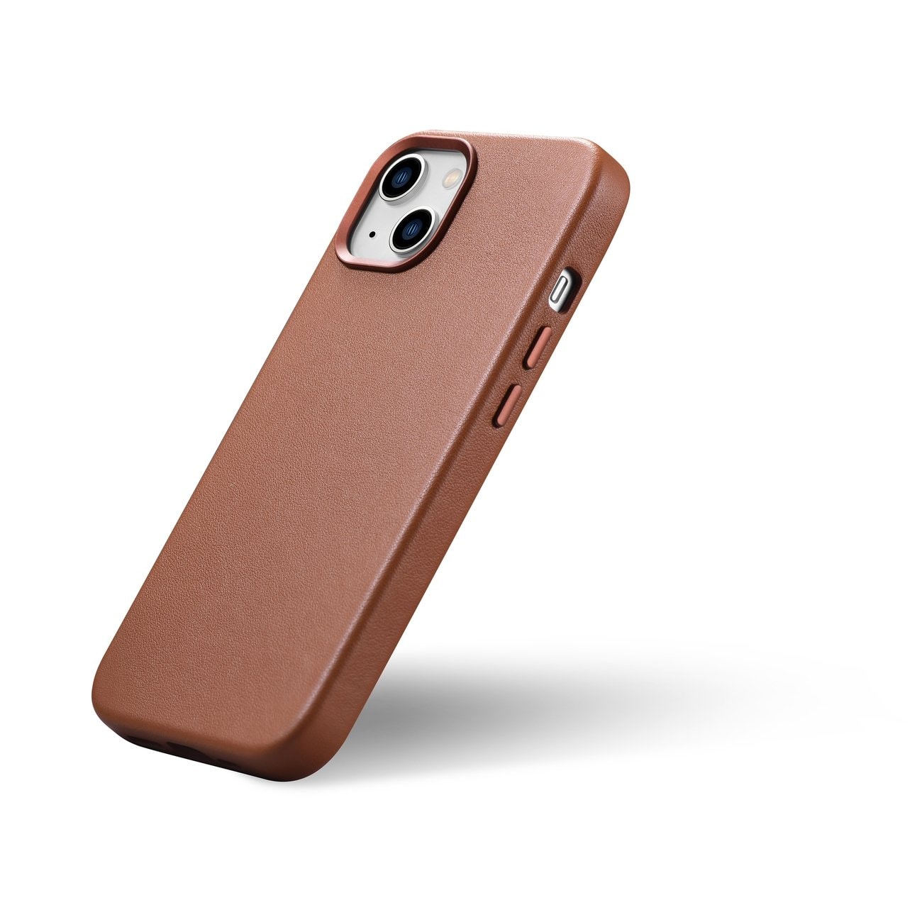 iCarer Kotelo Nahka Kotelo Cover for iPhone 14 Plus Brown (MagSafe yhteensopiva)