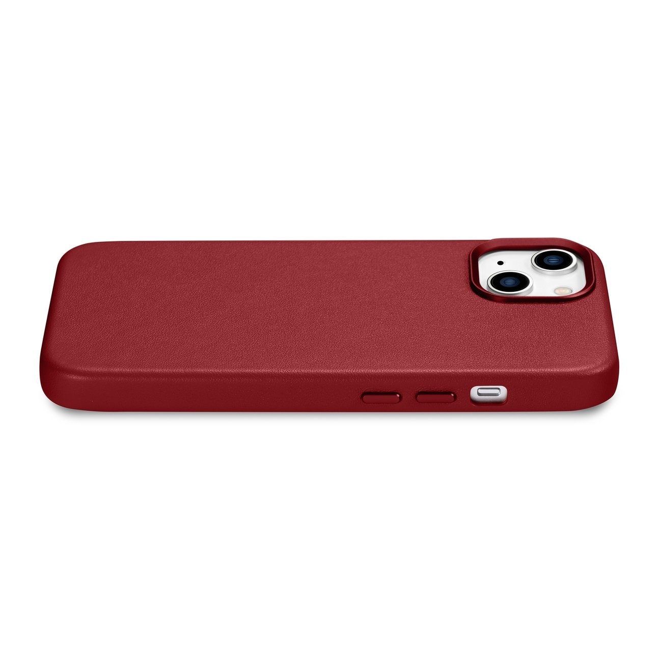 iCarer Case Nahkakotelo suojus luonnollisesta nahasta iPhone 14 Plus punainen (yhteensopiva MagSafe)