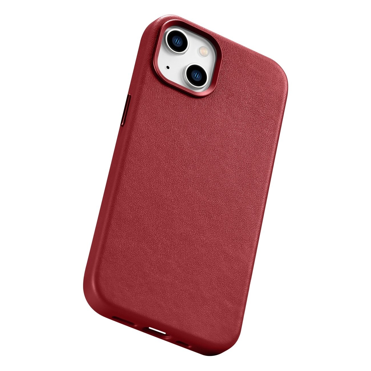 iCarer Case Nahkakotelo suojus luonnollisesta nahasta iPhone 14 Plus punainen (yhteensopiva MagSafe)