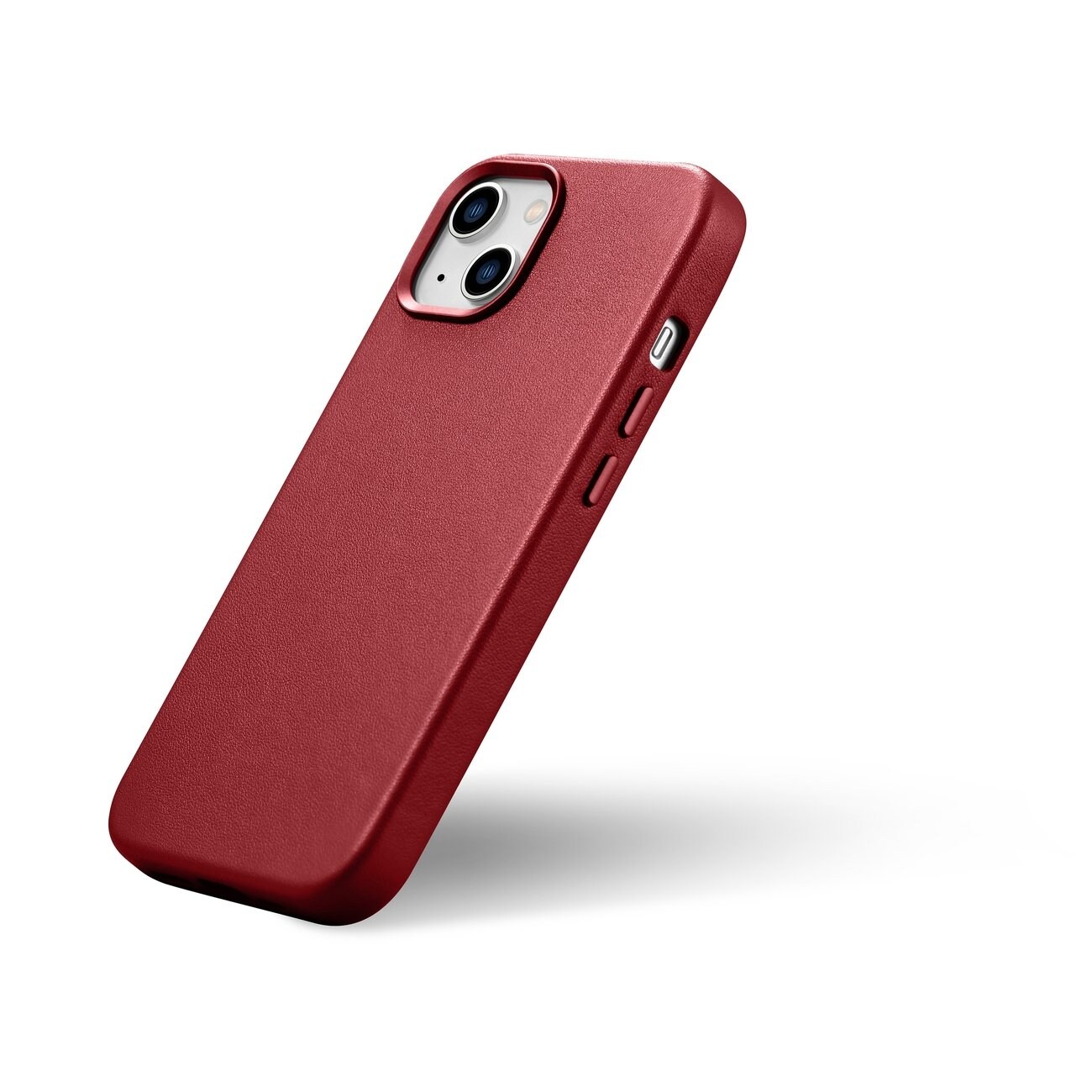 iCarer Case Nahkakotelo suojus luonnollisesta nahasta iPhone 14 Plus punainen (yhteensopiva MagSafe)