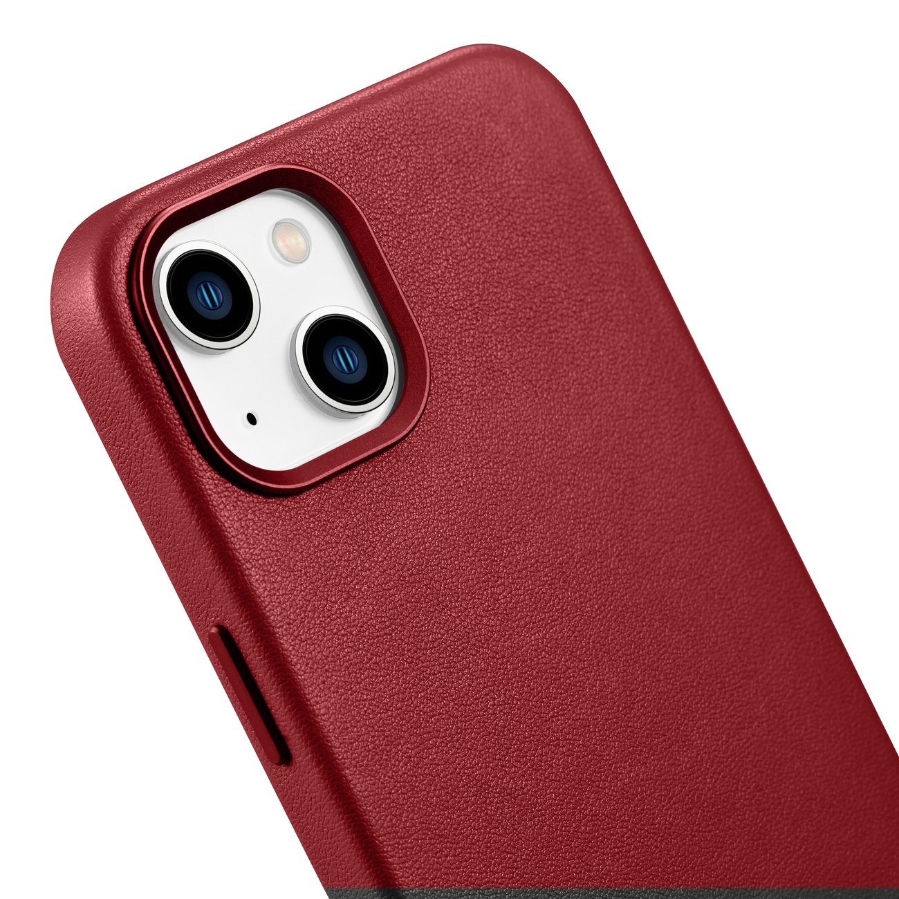 iCarer Case Nahkakotelo suojus luonnollisesta nahasta iPhone 14 Plus punainen (yhteensopiva MagSafe)