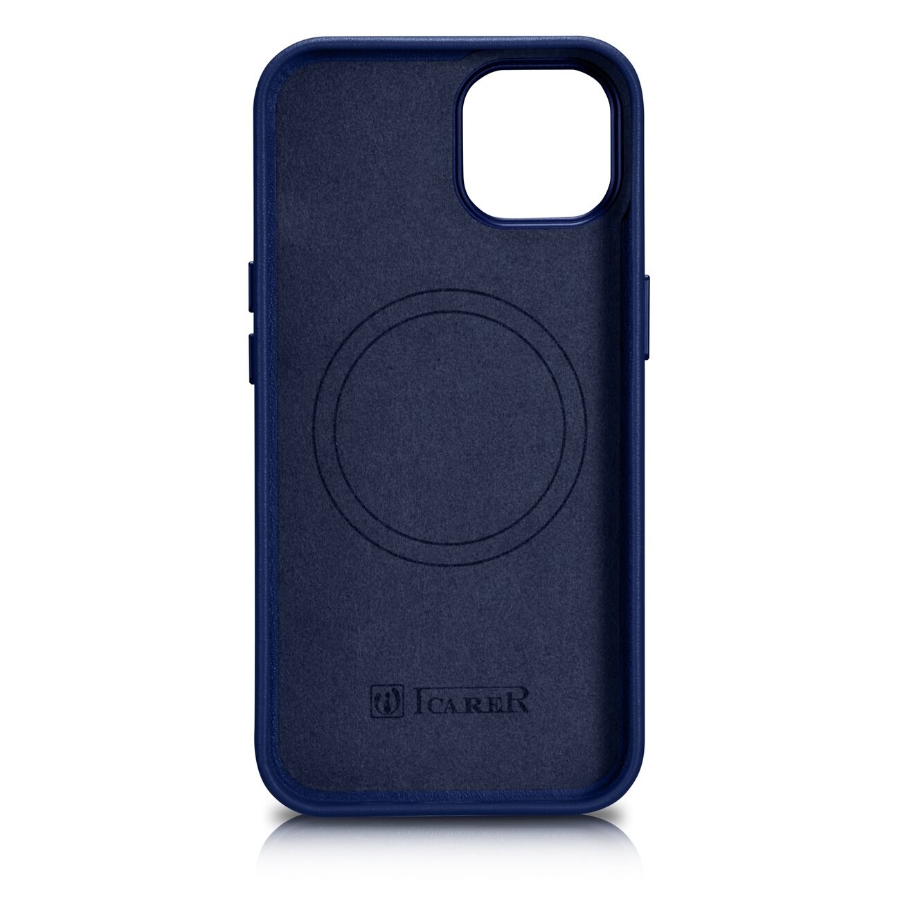 iCarer Kotelo Nahkakotelo iPhone 14 Plus aitoa nahkaa sininen (yhteensopiva MagSafe)