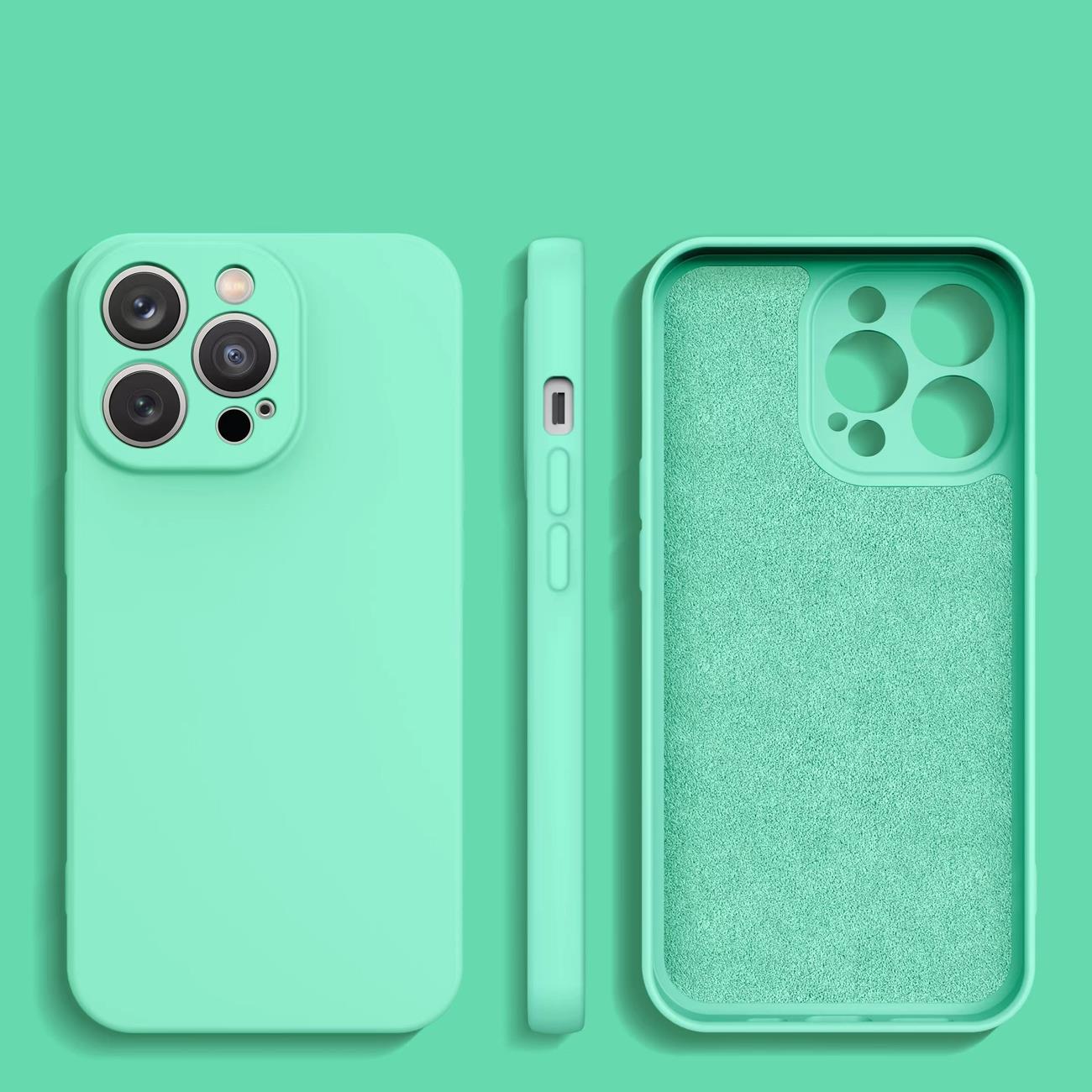Silikonikotelo iPhone 14 Plus silikonisuojus mintunvihreä