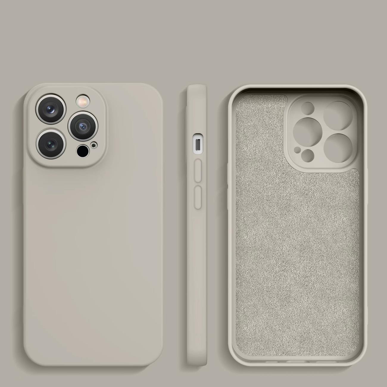 Silikonikotelo iPhone 14 Plus silikonisuojus beige