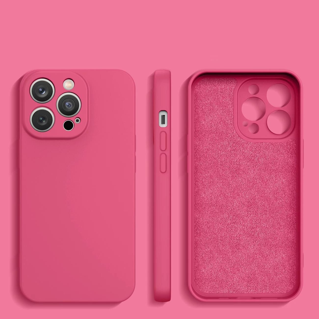 Silikonikotelo iPhone 14 Plus silikonikotelo fuksianpunainen