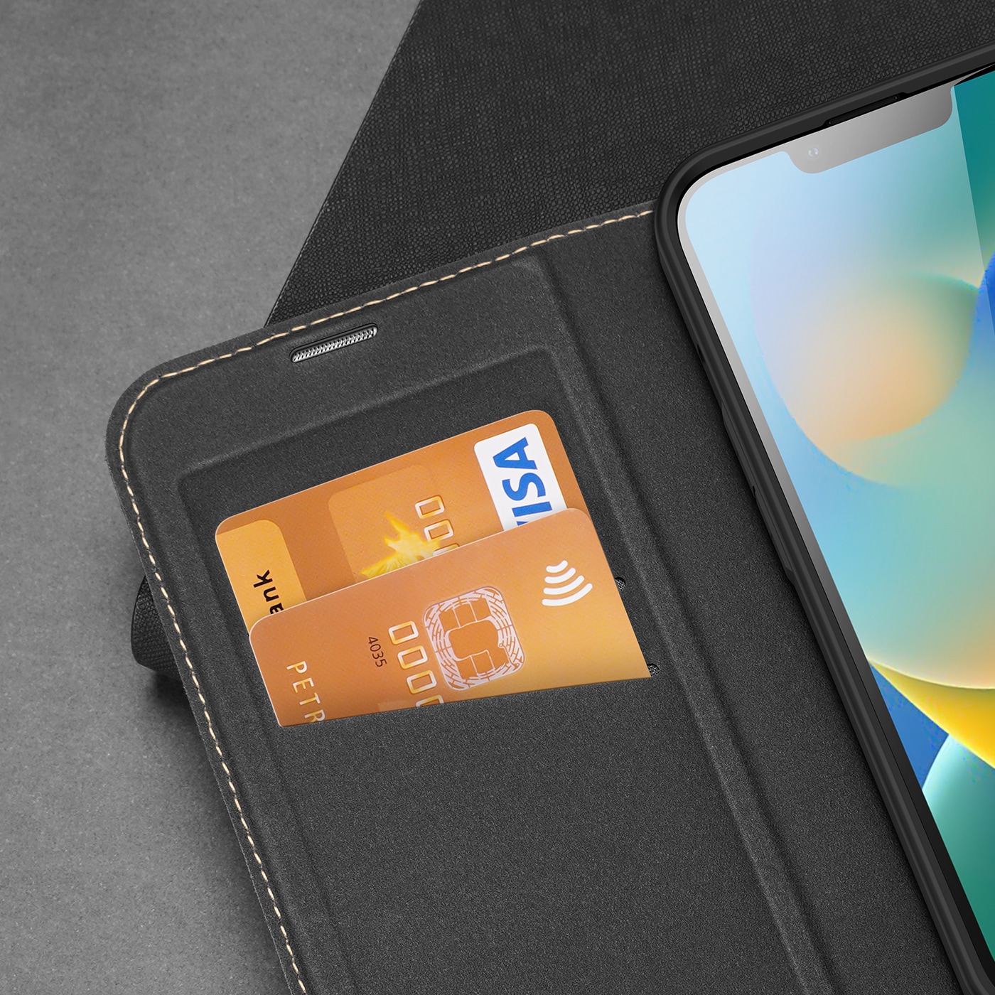 Dux Ducis Skin X2 tapauksessa iPhone 14 Plus tapauksessa magneettinen läppä musta