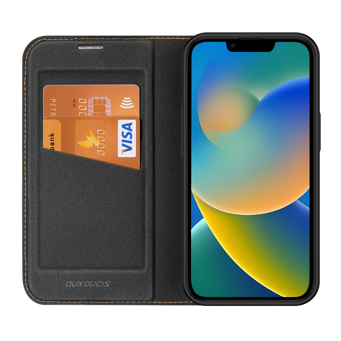 Dux Ducis Skin X2 tapauksessa iPhone 14 Plus tapauksessa magneettinen läppä musta