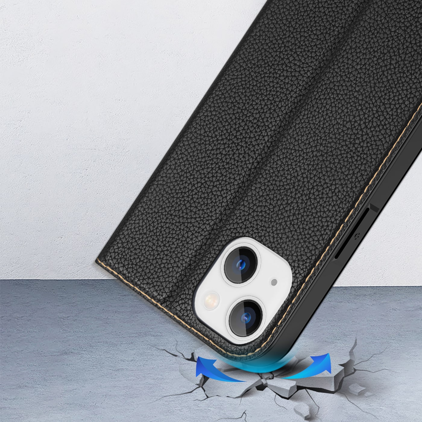 Dux Ducis Skin X2 tapauksessa iPhone 14 Plus tapauksessa magneettinen läppä musta