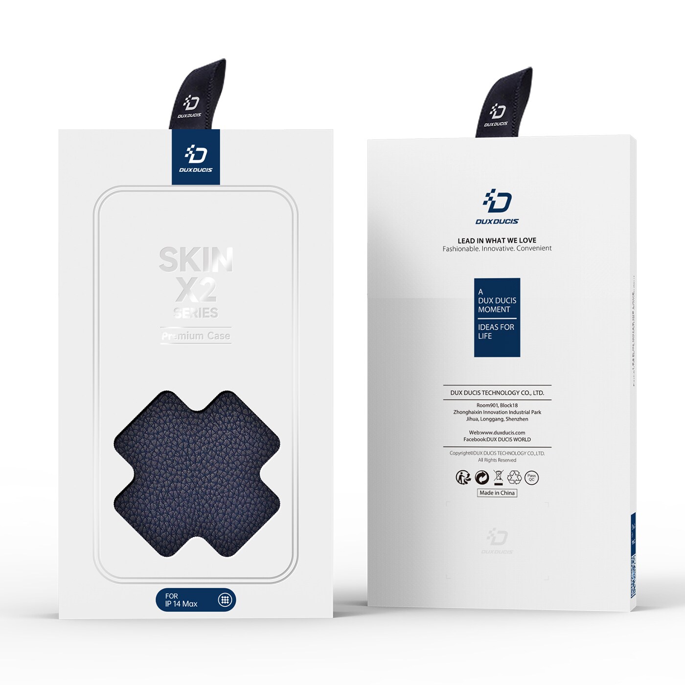 Dux Ducis Skin X2 tapauksessa iPhone 14 Plus tapauksessa magneettinen läppä sininen
