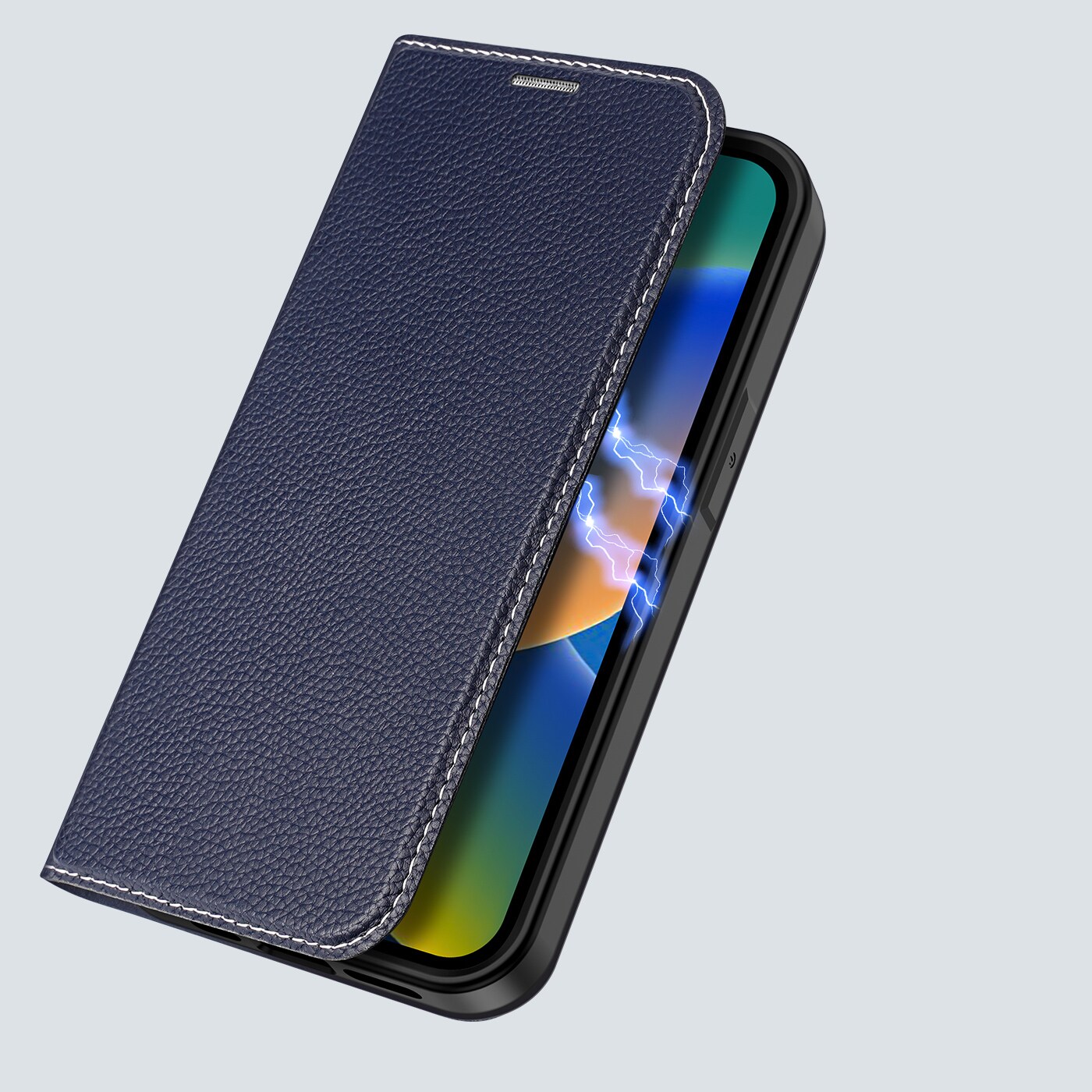 Dux Ducis Skin X2 tapauksessa iPhone 14 Plus tapauksessa magneettinen läppä sininen