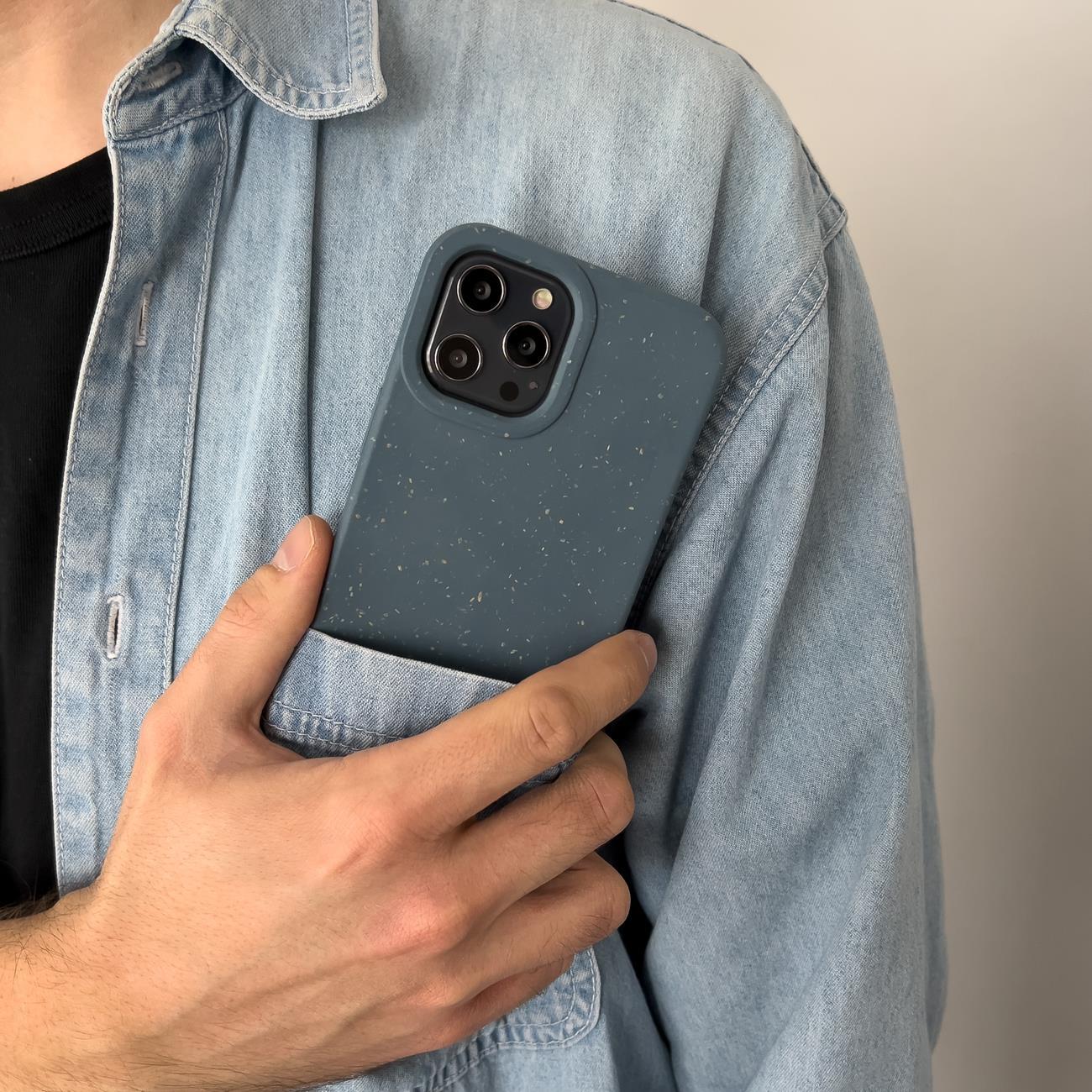Eco Case tapauksessa iPhone 14 Plus silikoni hajoava kansi keltainen