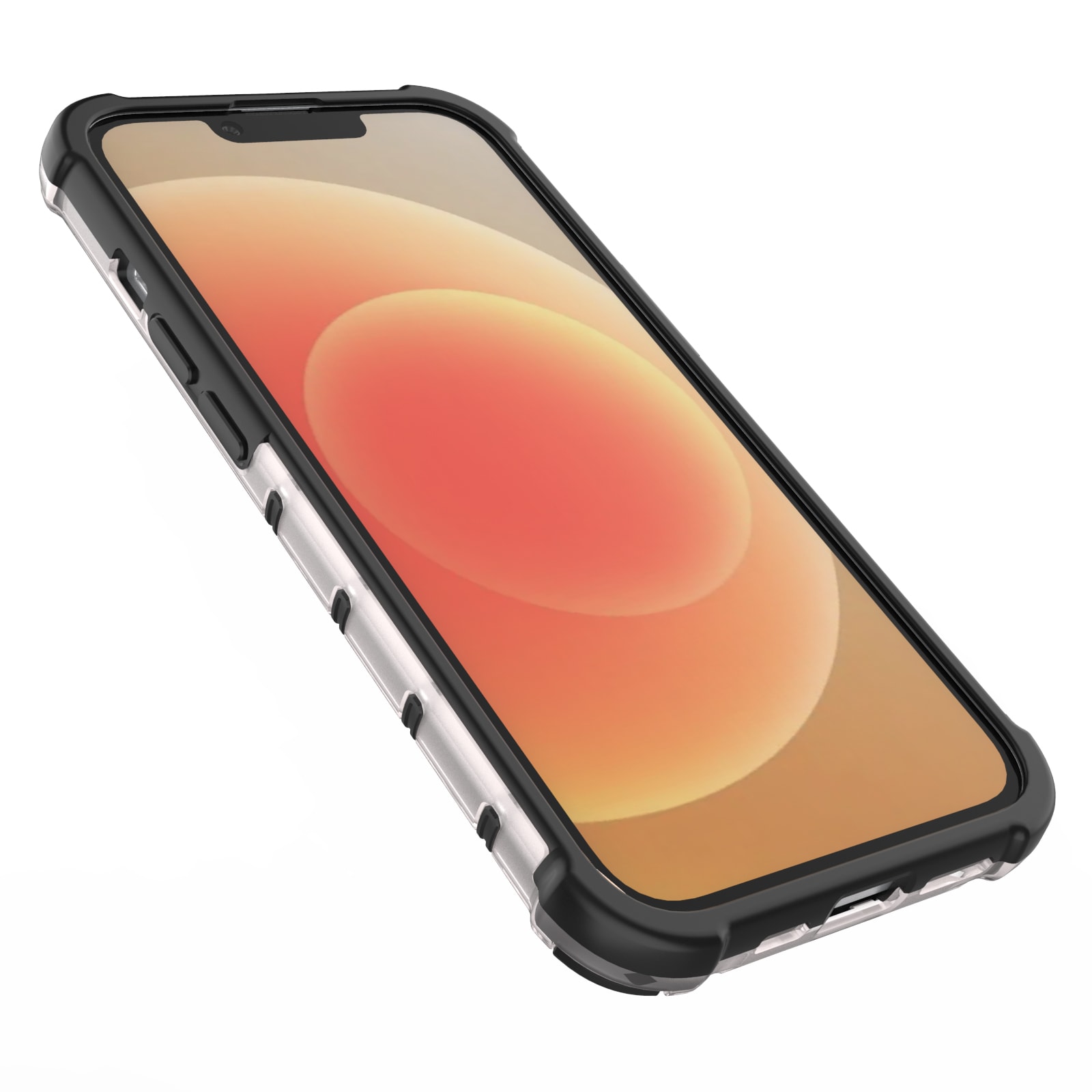 Honeycomb tapauksessa iPhone 14 panssaroitu hybridi kansi musta