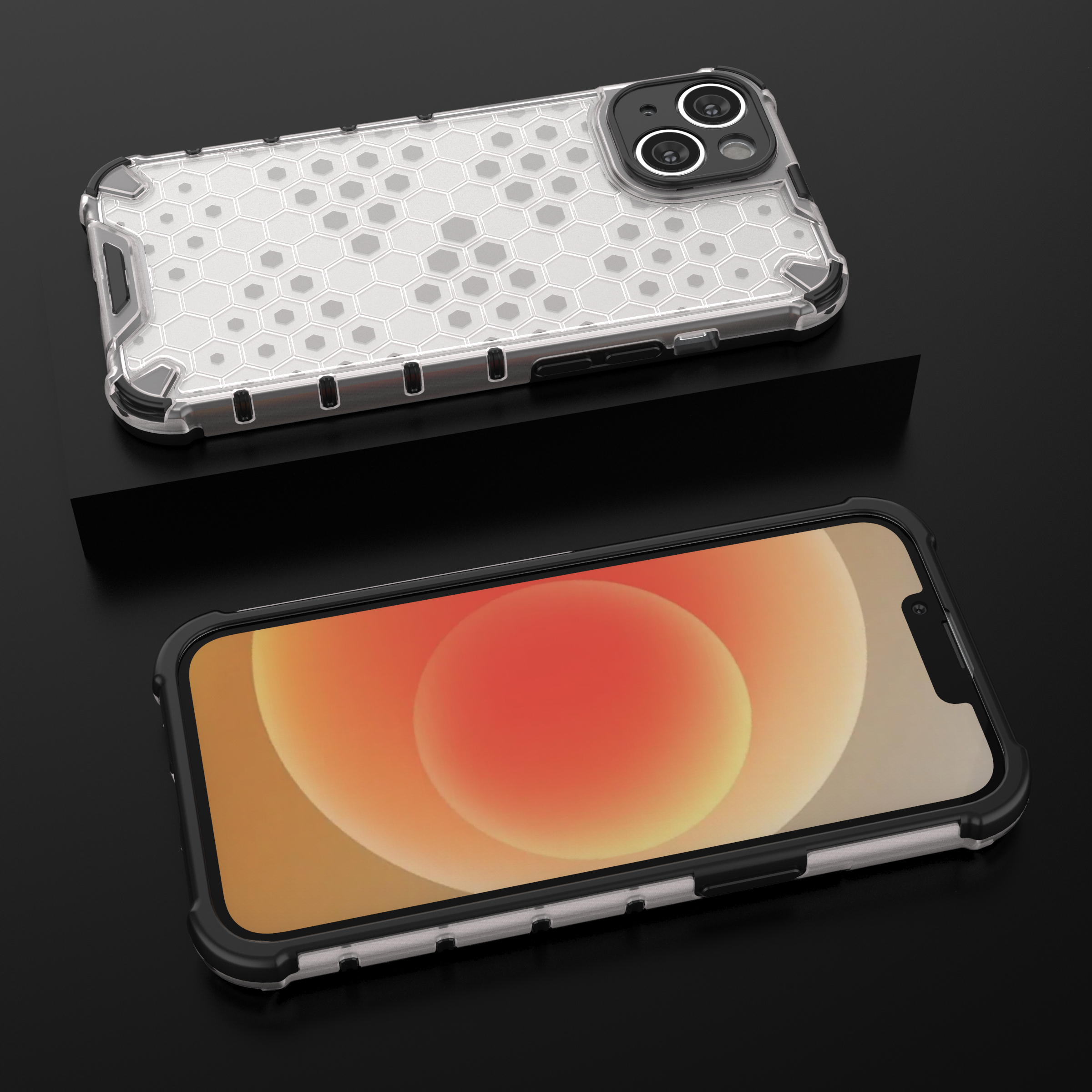 Honeycomb tapauksessa iPhone 14 panssaroitu hybridi kansi sininen