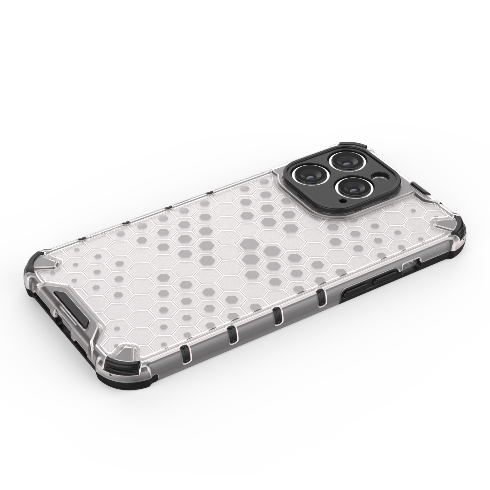 Honeycomb tapauksessa iPhone 14 Pro panssaroitu hybridi kansi musta