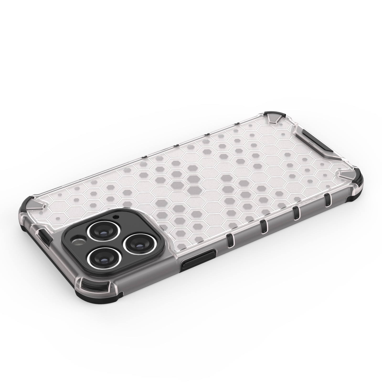 Honeycomb tapauksessa iPhone 14 Pro panssaroitu hybridi kansi musta