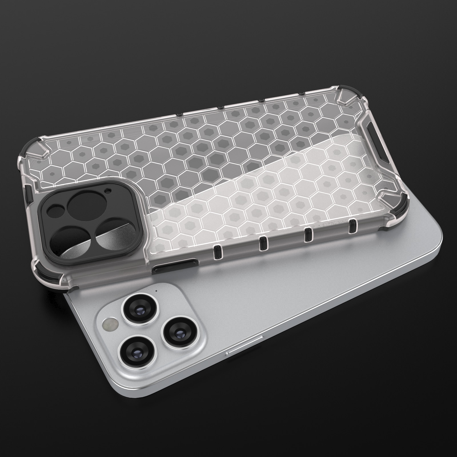Honeycomb tapauksessa iPhone 14 Pro panssaroitu hybridi kansi sininen