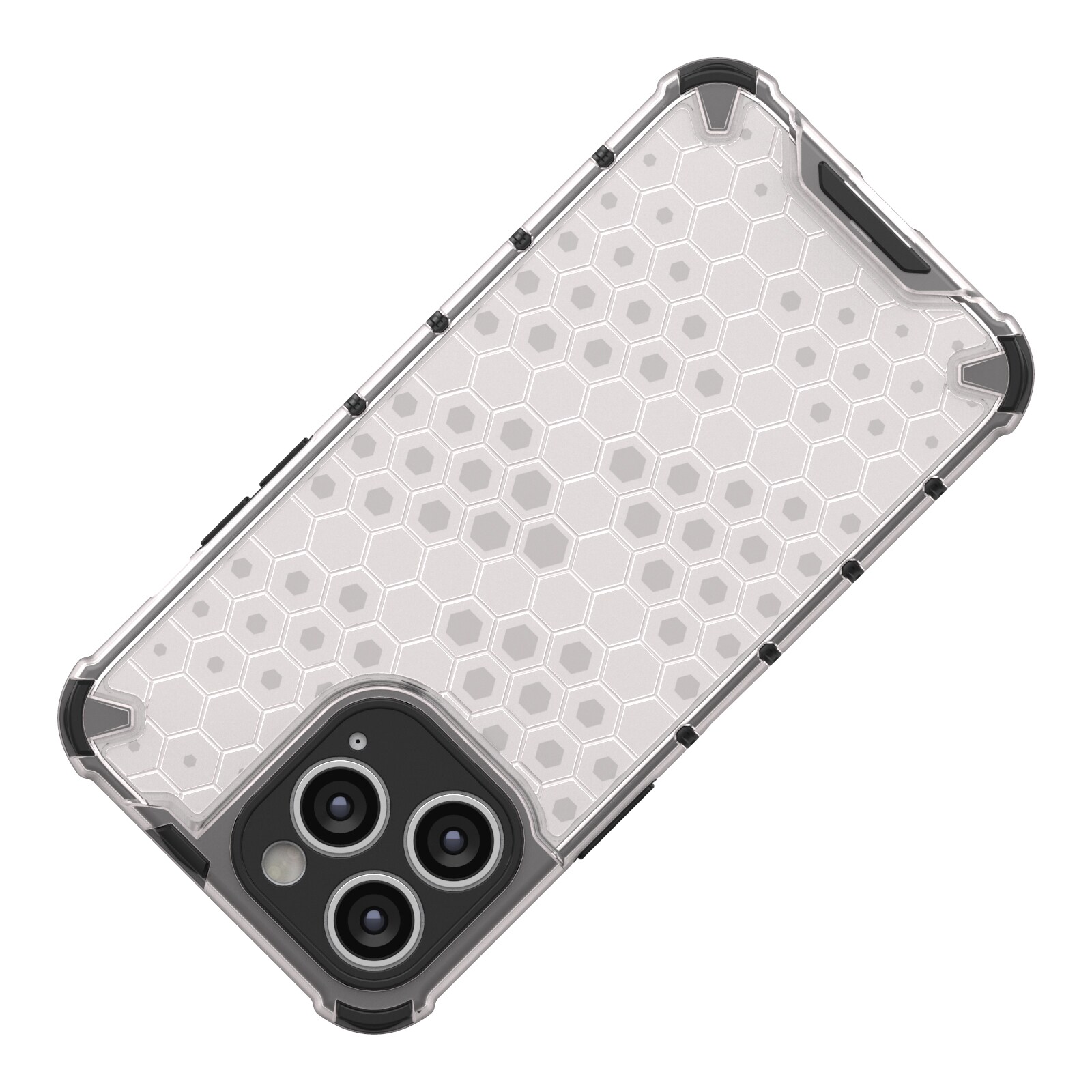 Honeycomb tapauksessa iPhone 14 Pro Max panssaroitu hybridi kansi musta