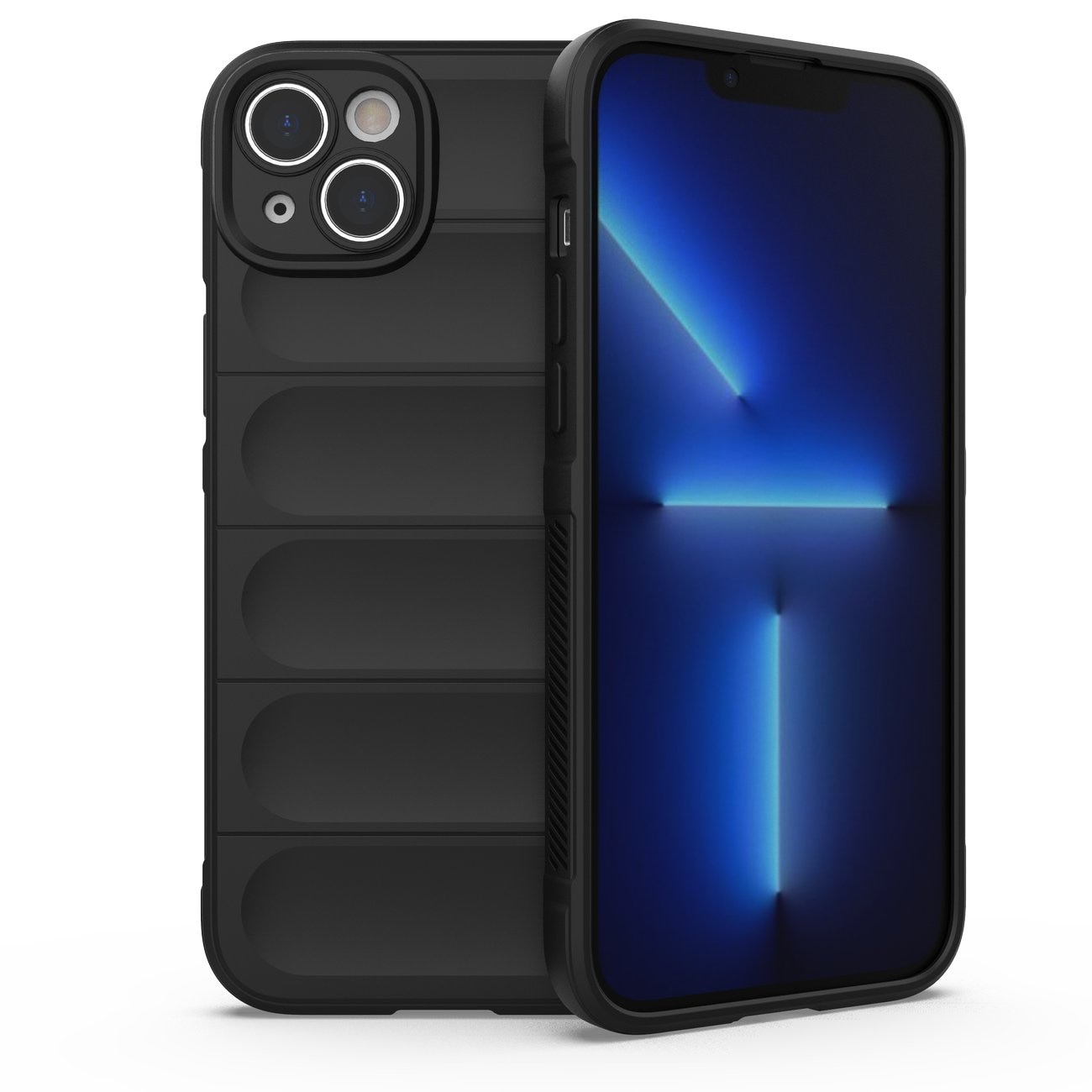 Magic Shield Case tapauksessa iPhone 14 Plus joustava panssaroitu kansi musta