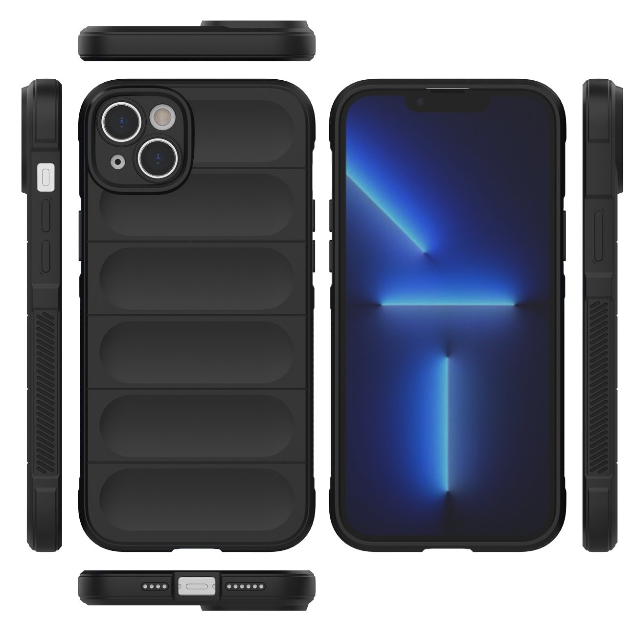 Magic Shield Case tapauksessa iPhone 14 Plus joustava panssaroitu kansi musta