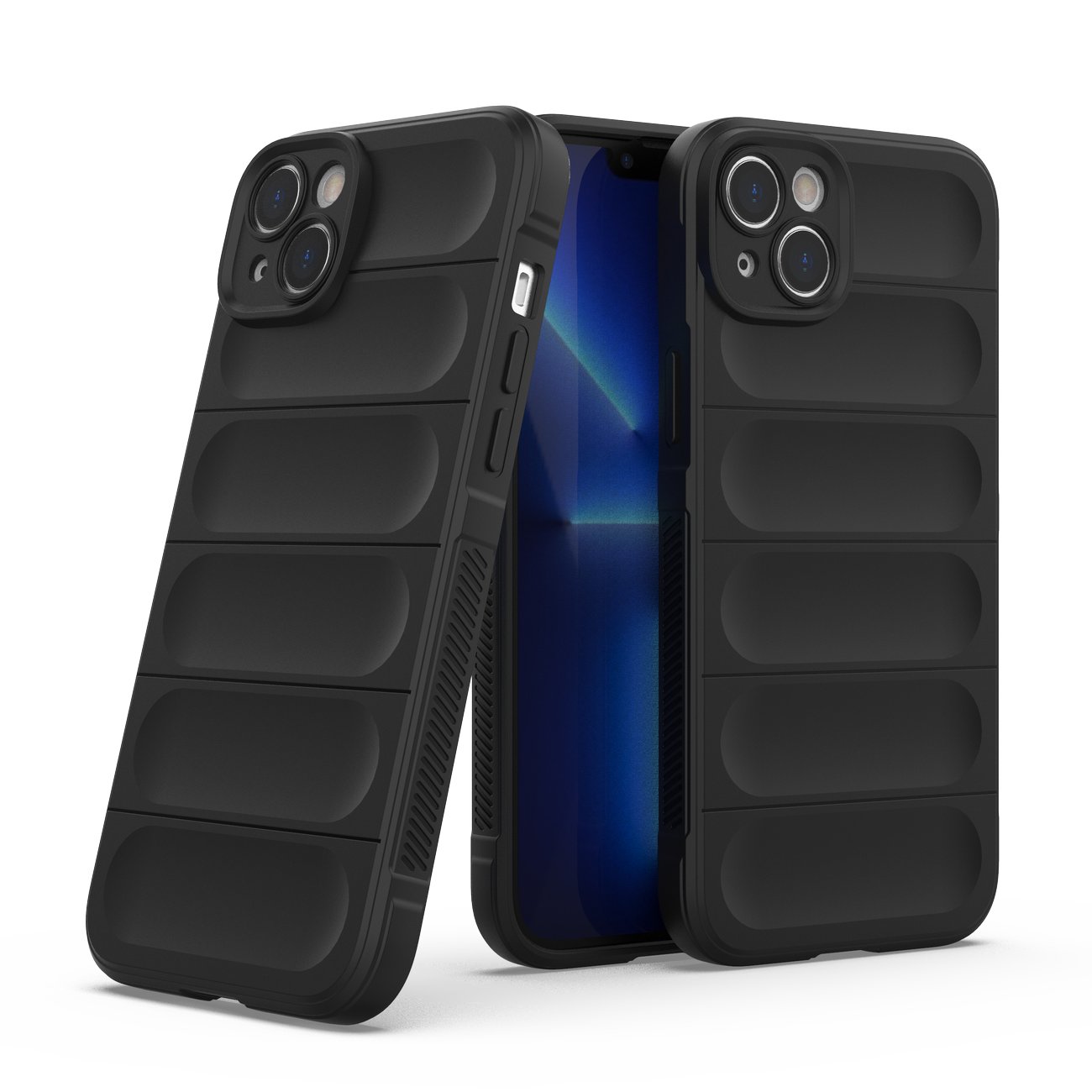 Magic Shield Case tapauksessa iPhone 14 Plus joustava panssaroitu kansi musta