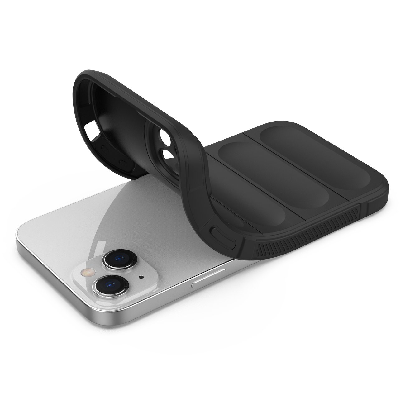 Magic Shield Case tapauksessa iPhone 14 Plus joustava panssaroitu kansi musta