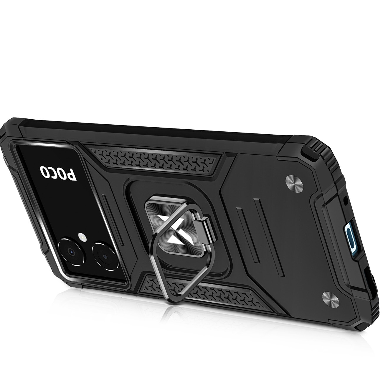 Wozinsky Ring Armor Samsung Galaxy A03 panssaroitu kansi magneettihaltija, musta