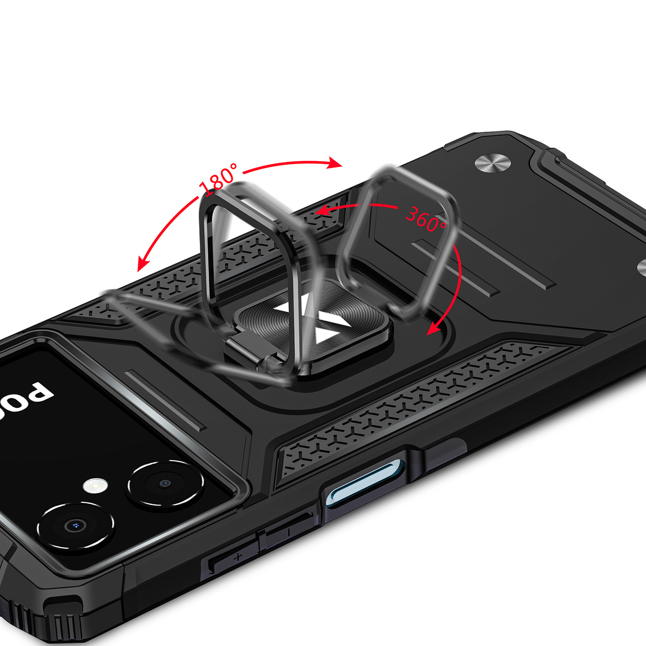 Wozinsky Ring Armor Samsung Galaxy A03 panssaroitu kansi magneettihaltija, musta