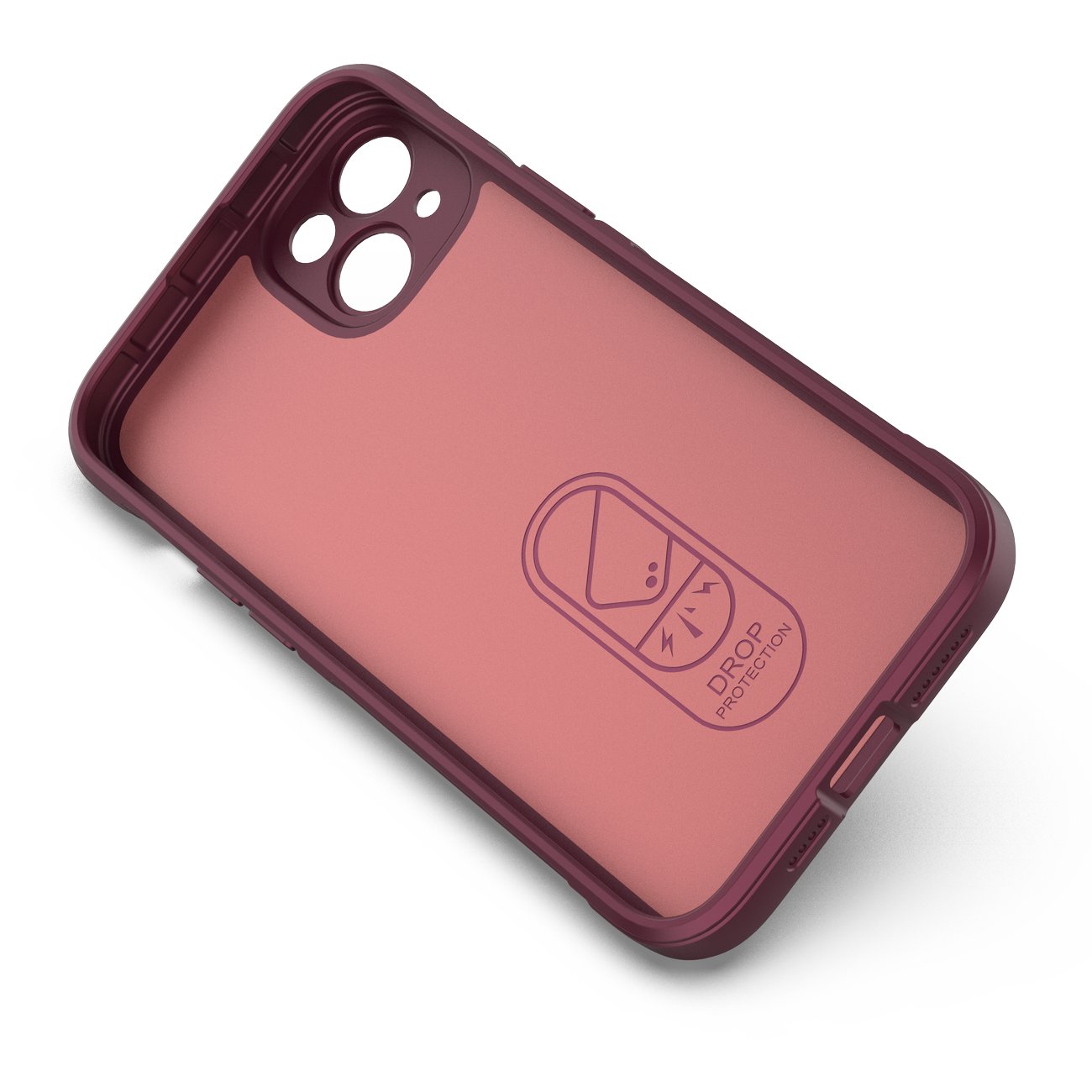 Magic Shield Kotelo tapauksessa iPhone 14 Plus elastinen panssaroitu tapauksessa viininpunainen