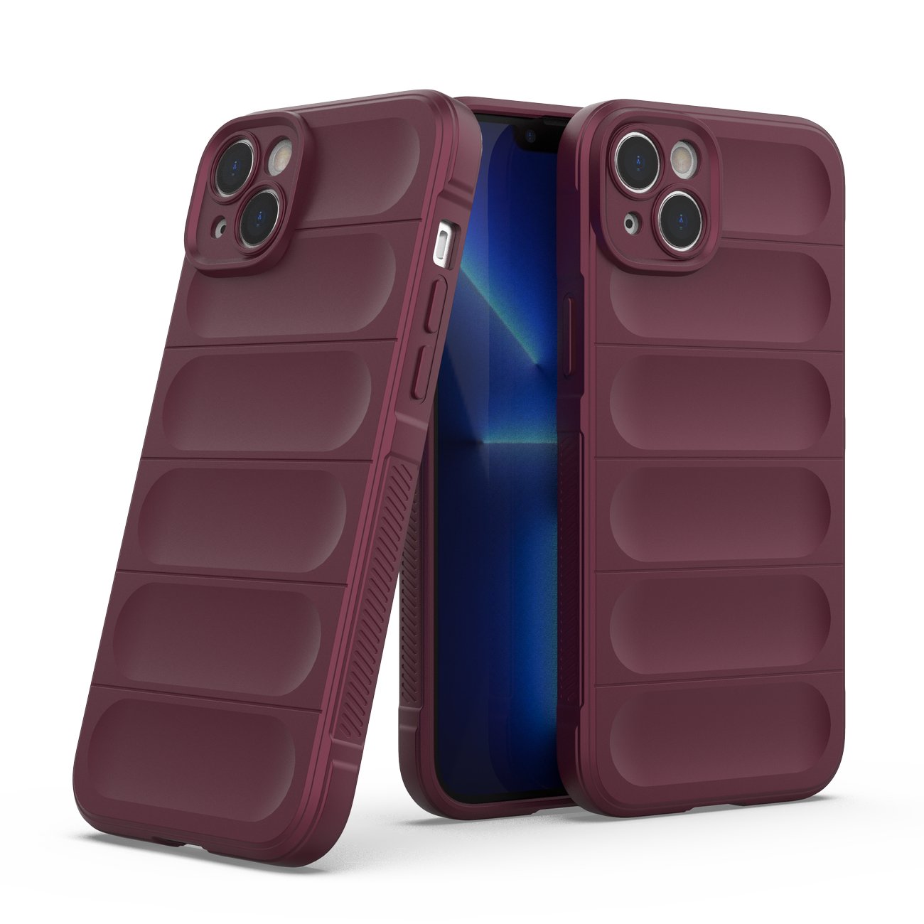 Magic Shield Kotelo tapauksessa iPhone 14 Plus elastinen panssaroitu tapauksessa viininpunainen