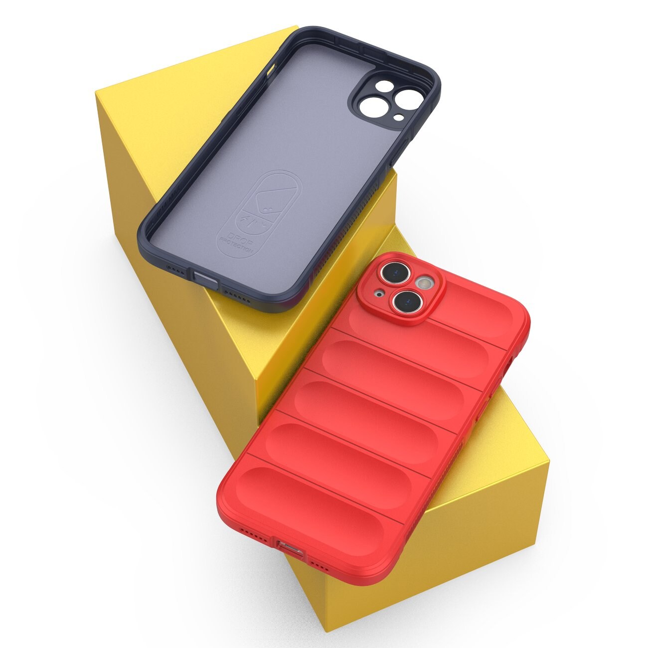 Magic Shield Case tapauksessa iPhone 14 Plus joustava panssaroitu tummansininen kansi