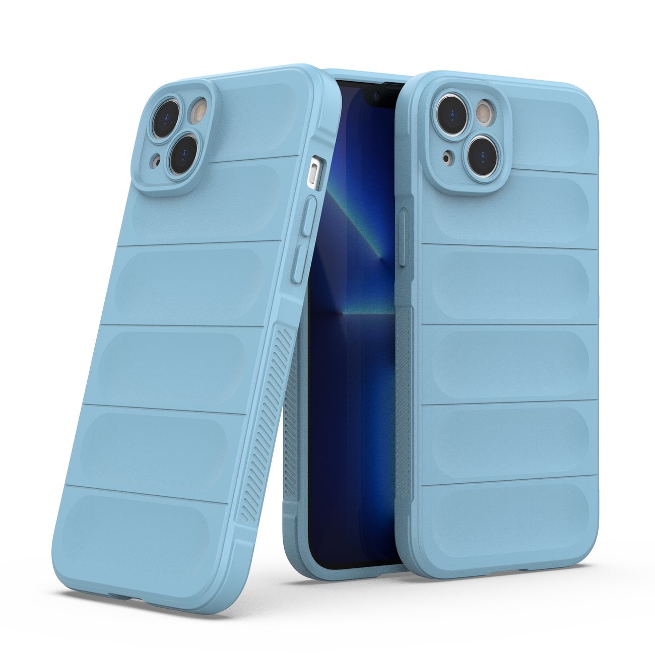 Magic Shield Kotelo tapauksessa iPhone 14 Plus joustava panssaroitu tapaus vaaleansininen