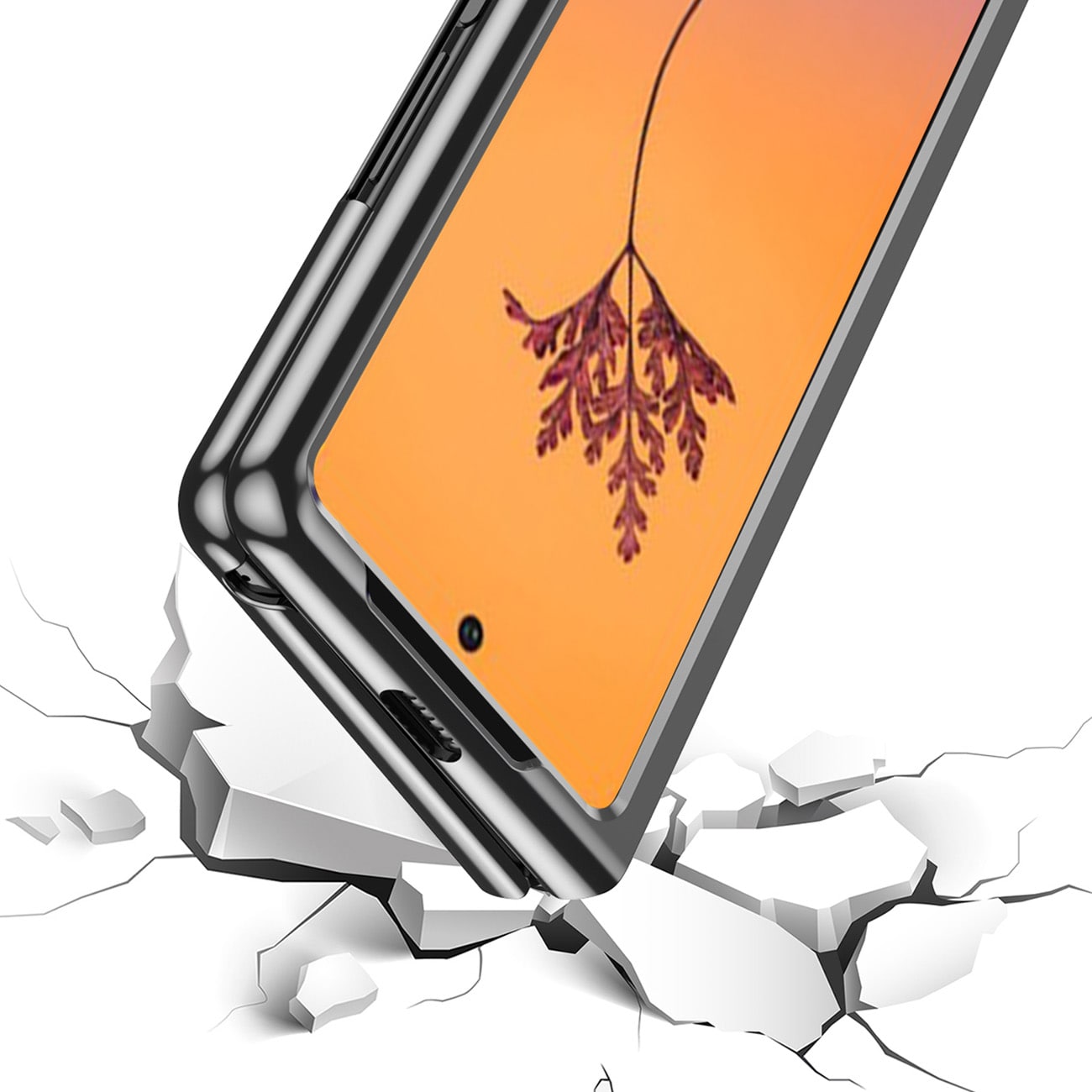 Plating Kotelo tapauksessa Samsung Galaxy Z Fold 4 kansi metallinen kehys sininen