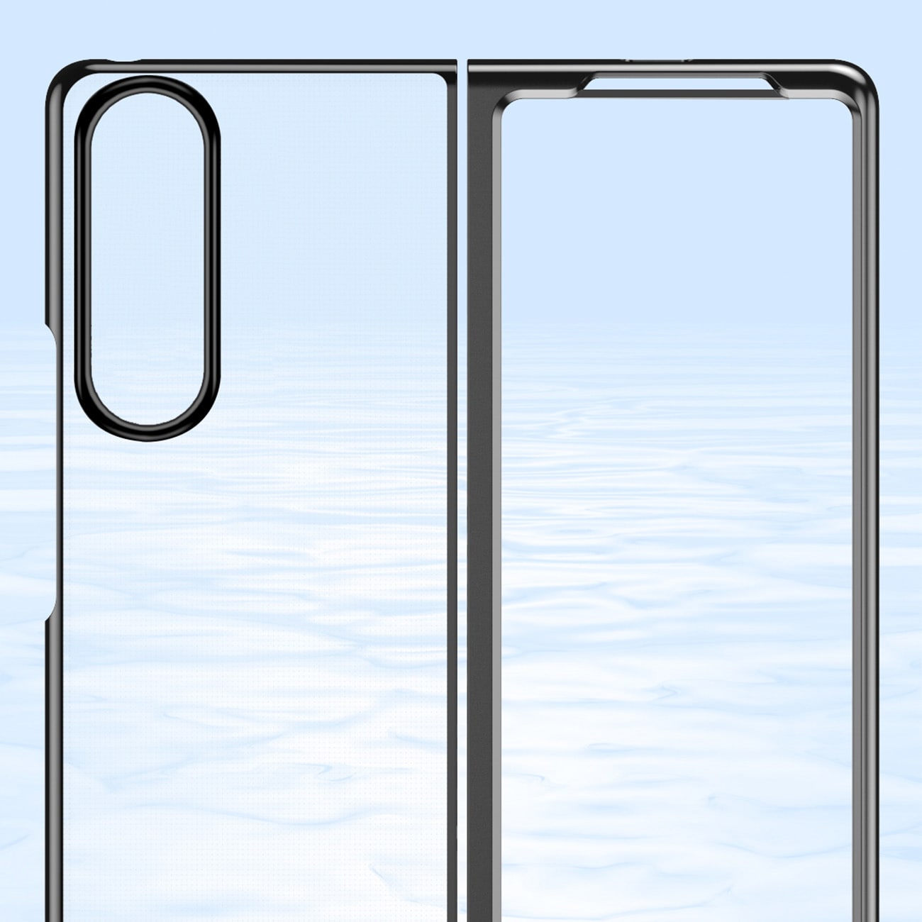 Plating Kotelo tapauksessa Samsung Galaxy Z Fold 4 kansi metallinen kehys sininen