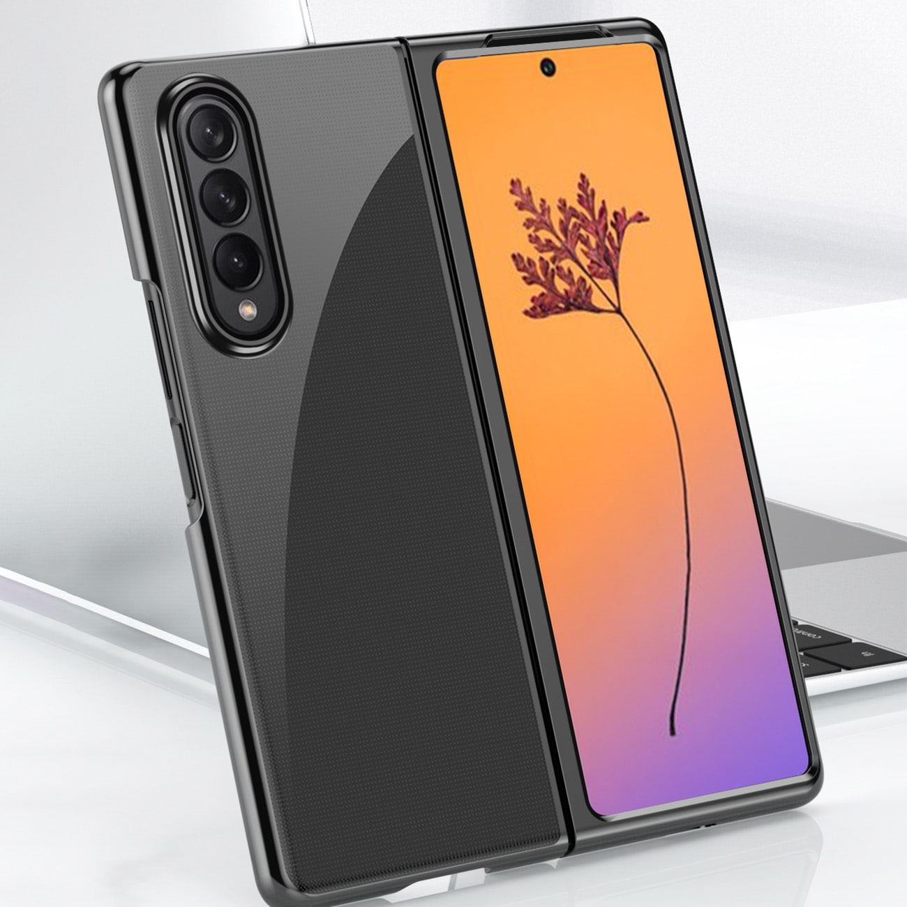 Plating Kotelo tapauksessa Samsung Galaxy Z Fold 4 kansi metallinen kehys sininen