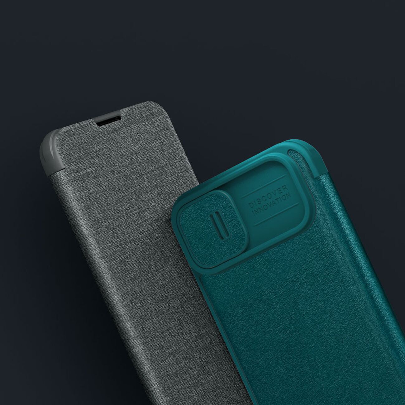 Nillkin Qin Nahka Pro Case iPhone 14 Plus Camera Cover Holster Cover Cover Flip Case Musta