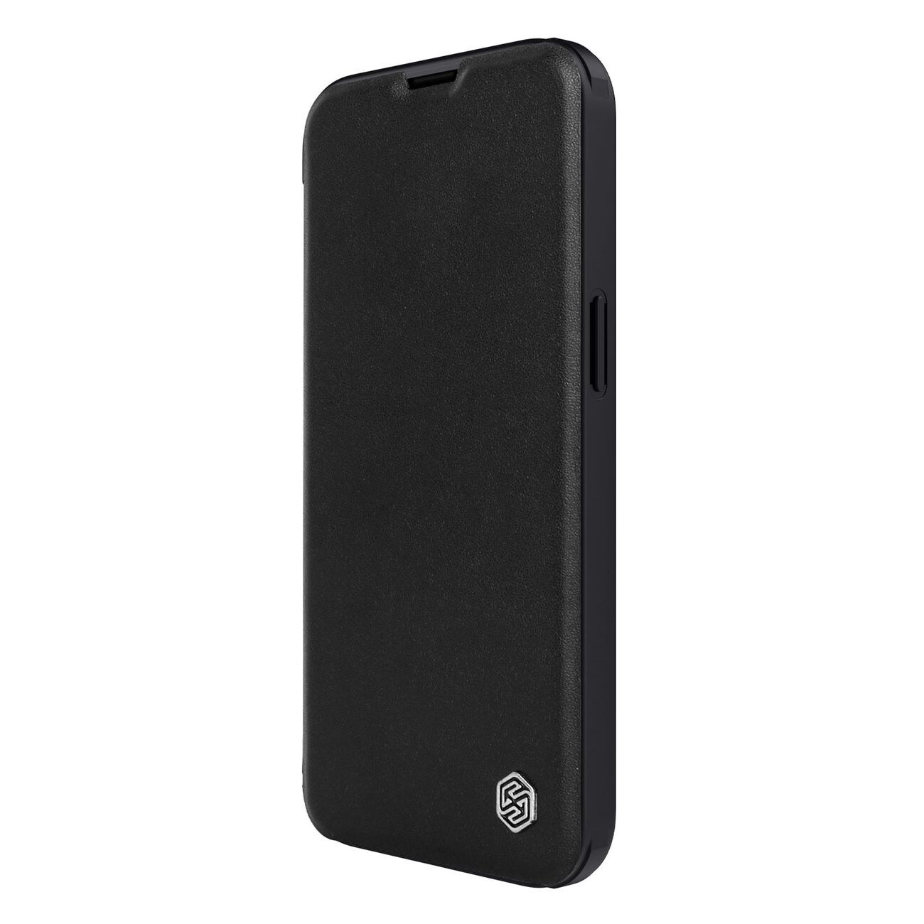 Nillkin Qin Nahka Pro Case iPhone 14 Plus Camera Cover Holster Cover Cover Flip Case Musta
