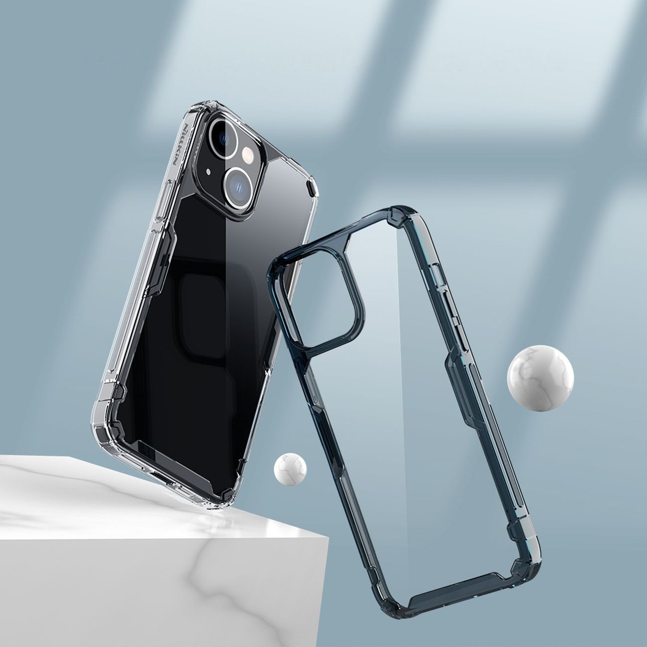 Nillkin Nature Pro iPhone 14 Plus kotelo, panssarisuojattu kansi, sininen kansi