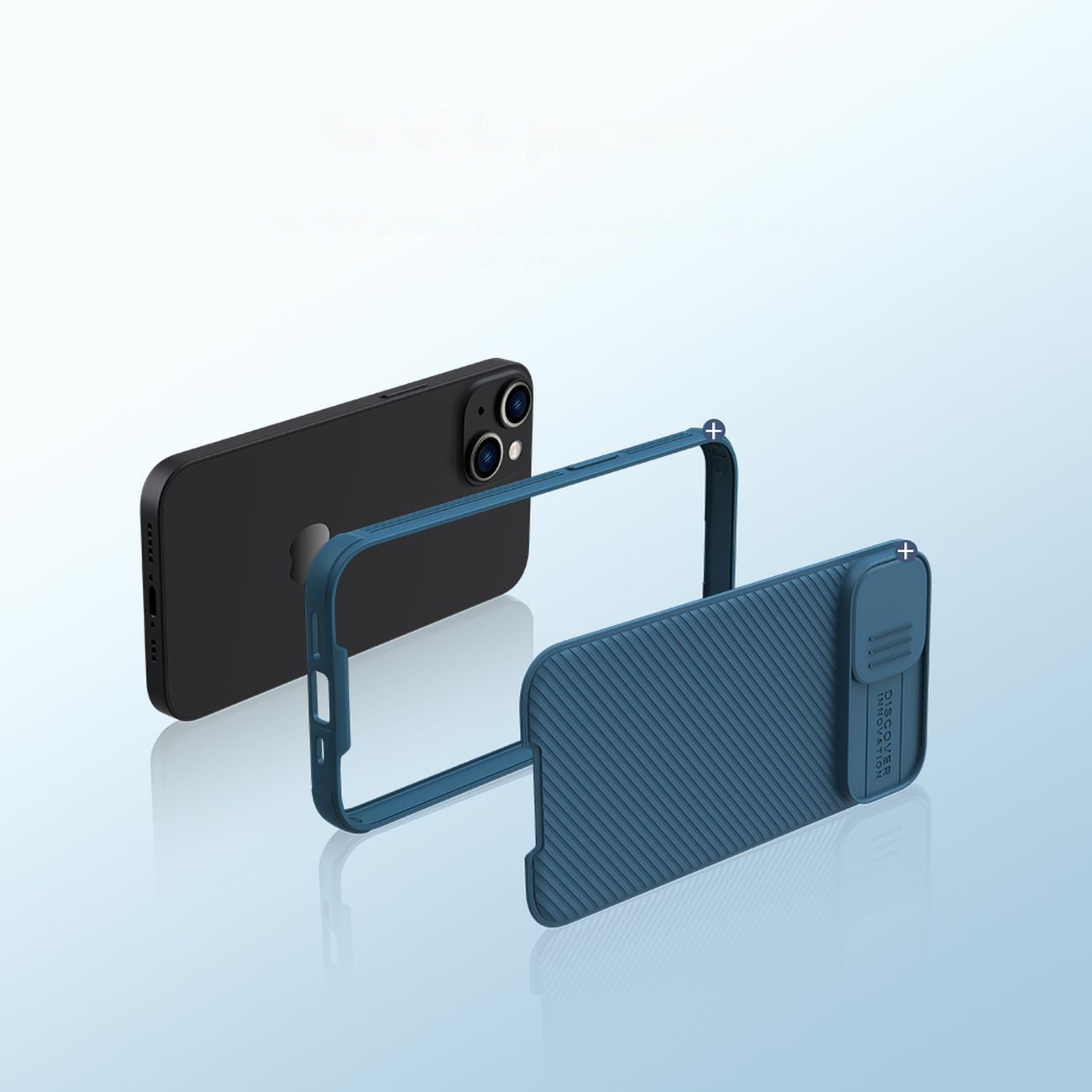 Nillkin CamShield Pro Magneettinen kotelo iPhone 14 Plus Cover Camera Protector Musta (MagSafe)
