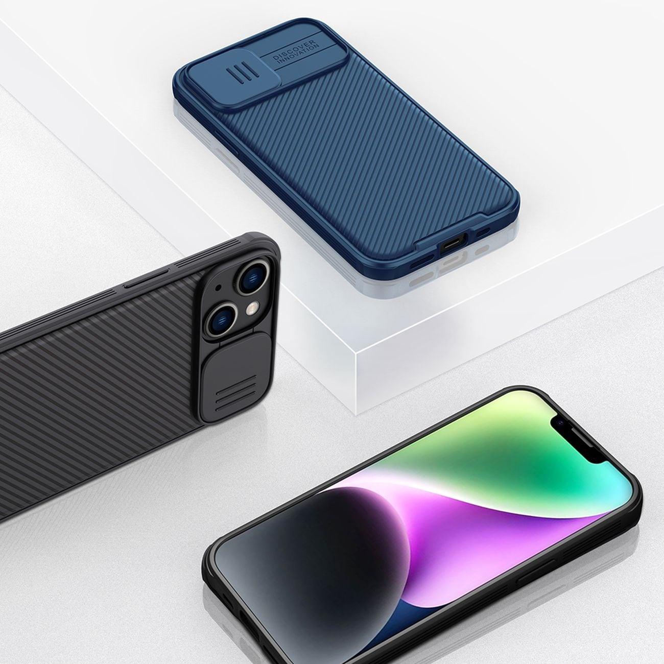 Nillkin CamShield Pro Magneettinen kotelo iPhone 14 Plus Cover Camera Protector Musta (MagSafe)
