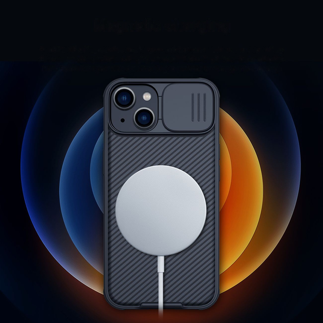 Nillkin CamShield Pro Magneettinen kotelo iPhone 14 Plus Cover Camera Protector Musta (MagSafe)