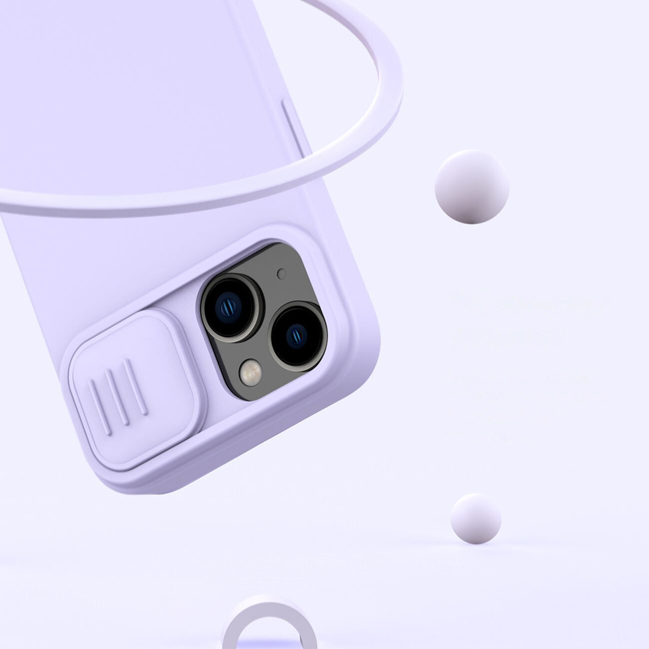 Nillkin CamShield Silky Silikoni Case iPhone 14 Plus tapauksessa kameran suojus sininen