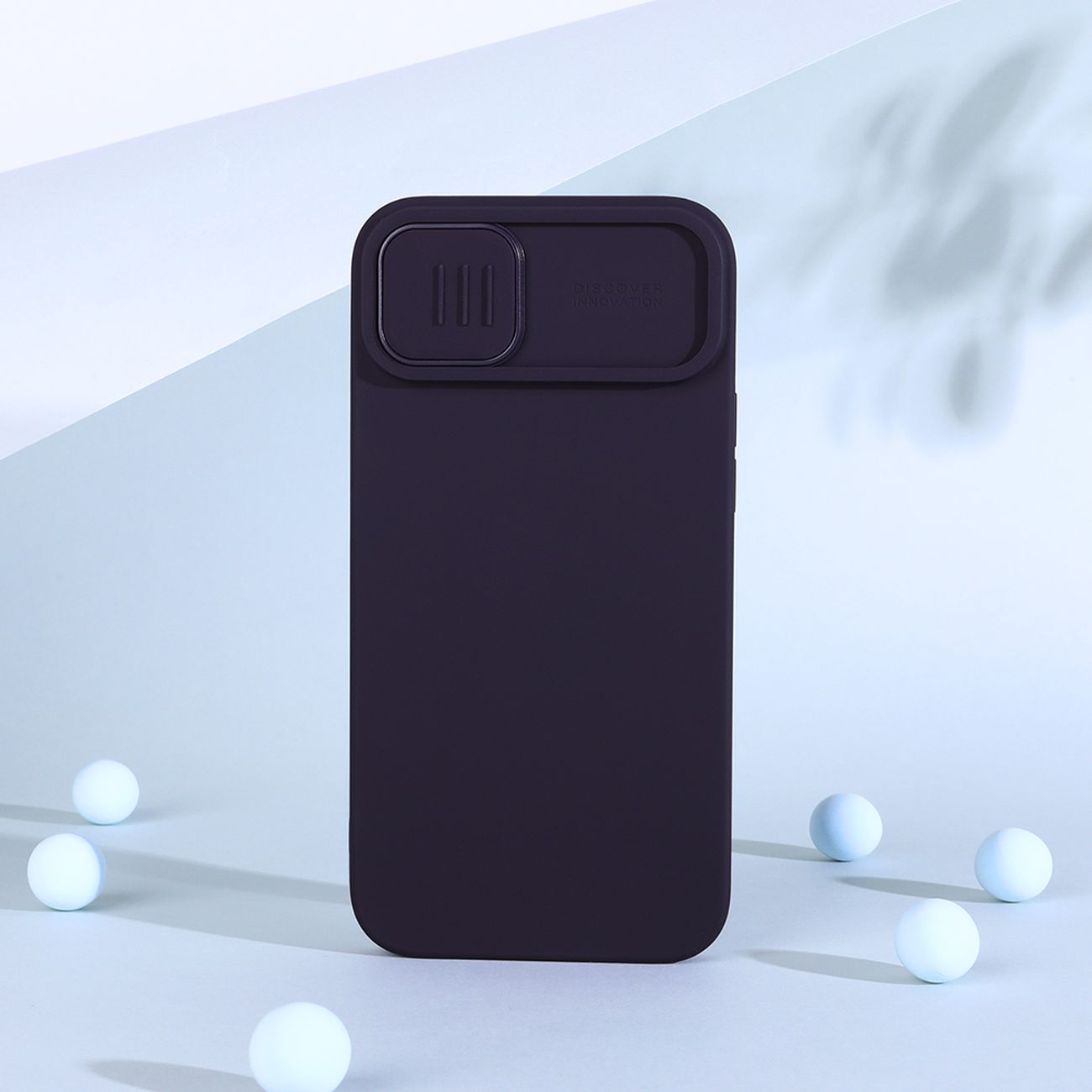 Nillkin CamShield Silky Silikoni Case iPhone 14 Plus tapauksessa kameran suojus sininen