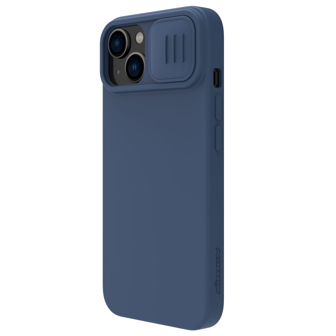 Nillkin CamShield Silky Silikoni Case iPhone 14 Plus tapauksessa kameran suojus sininen