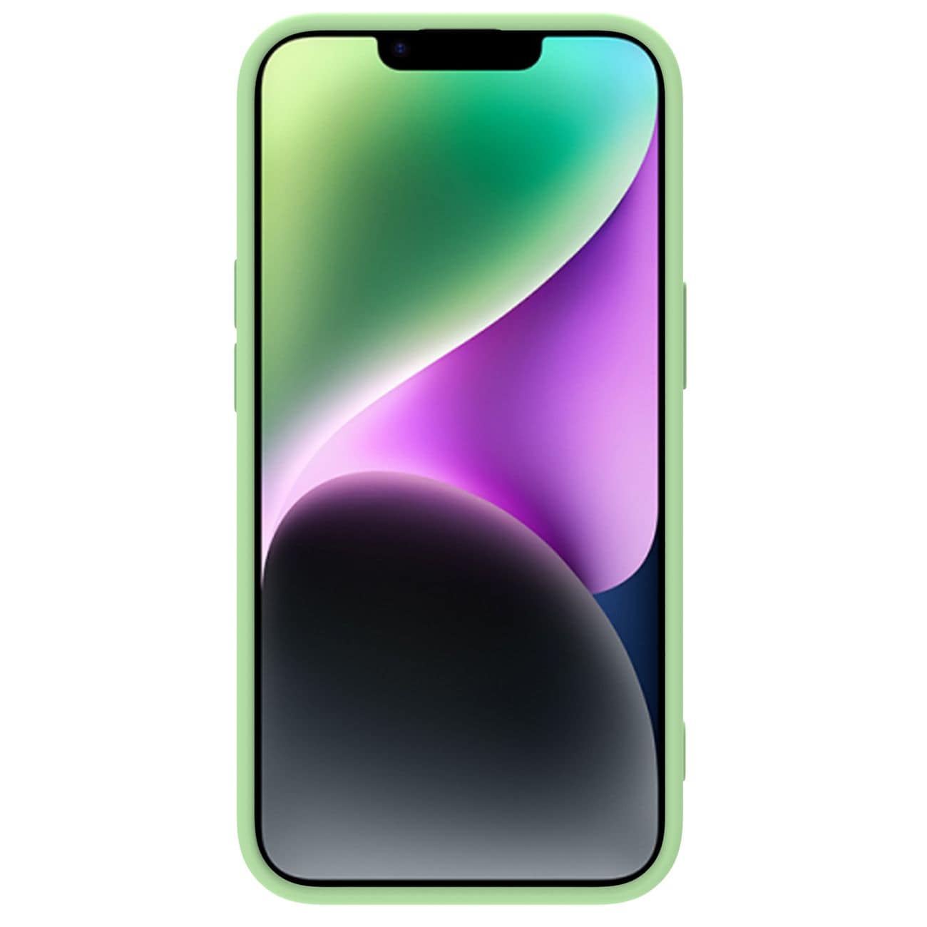Nillkin CamShield Silky Silikonikotelo iPhone 14 Plus tapauksessa kameran suojus vihreä