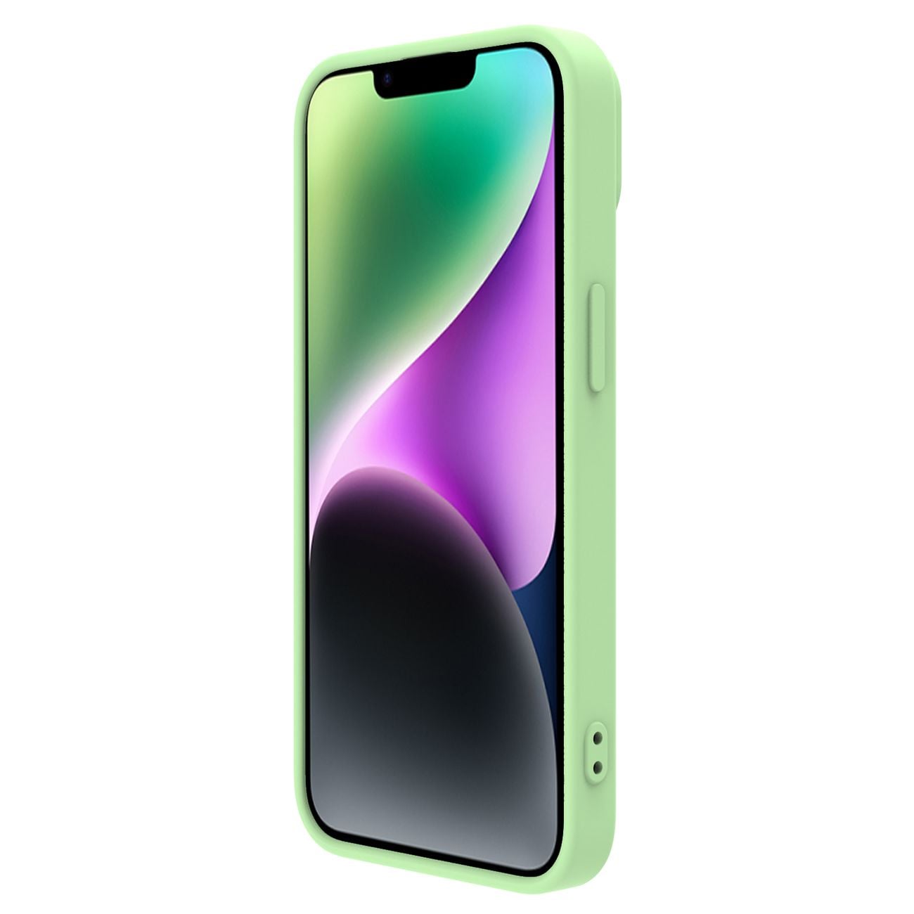 Nillkin CamShield Silky Silikonikotelo iPhone 14 Plus tapauksessa kameran suojus vihreä