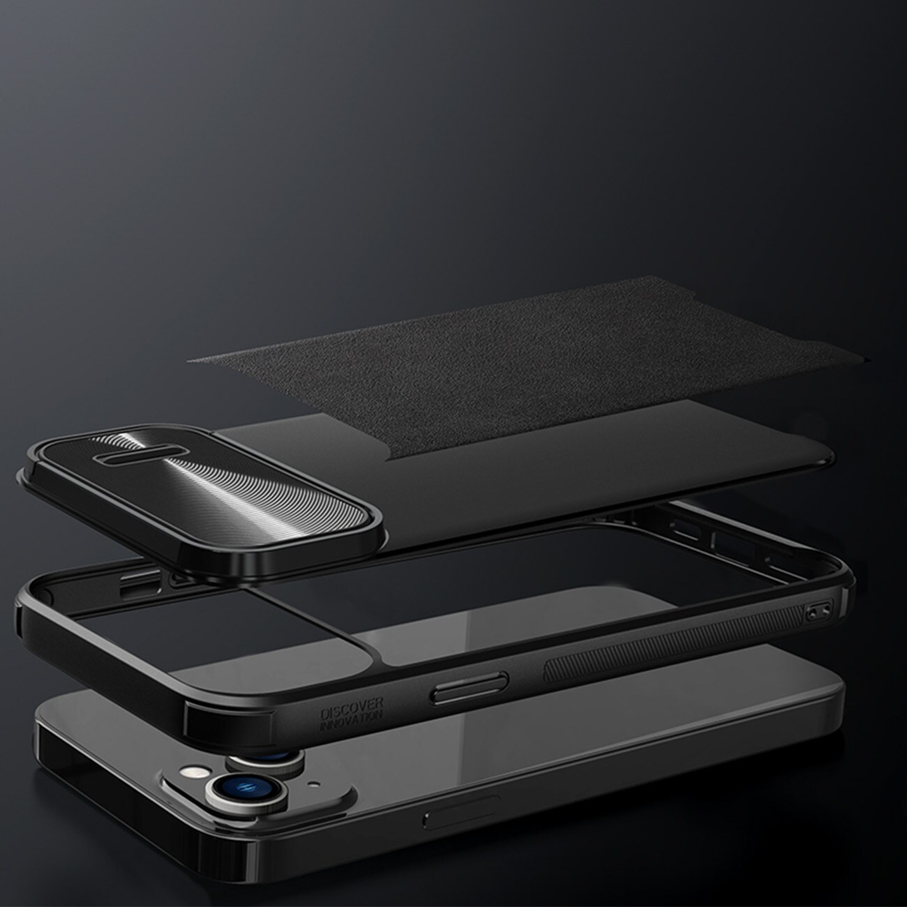 Nillkin CamShield Nahka S Case iPhone 14 Plus kotelo kameran suojus sininen