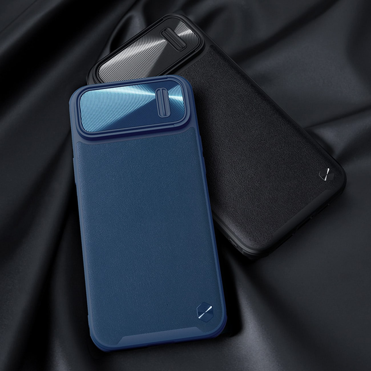 Nillkin CamShield Nahka S Case iPhone 14 Plus kotelo kameran suojus sininen