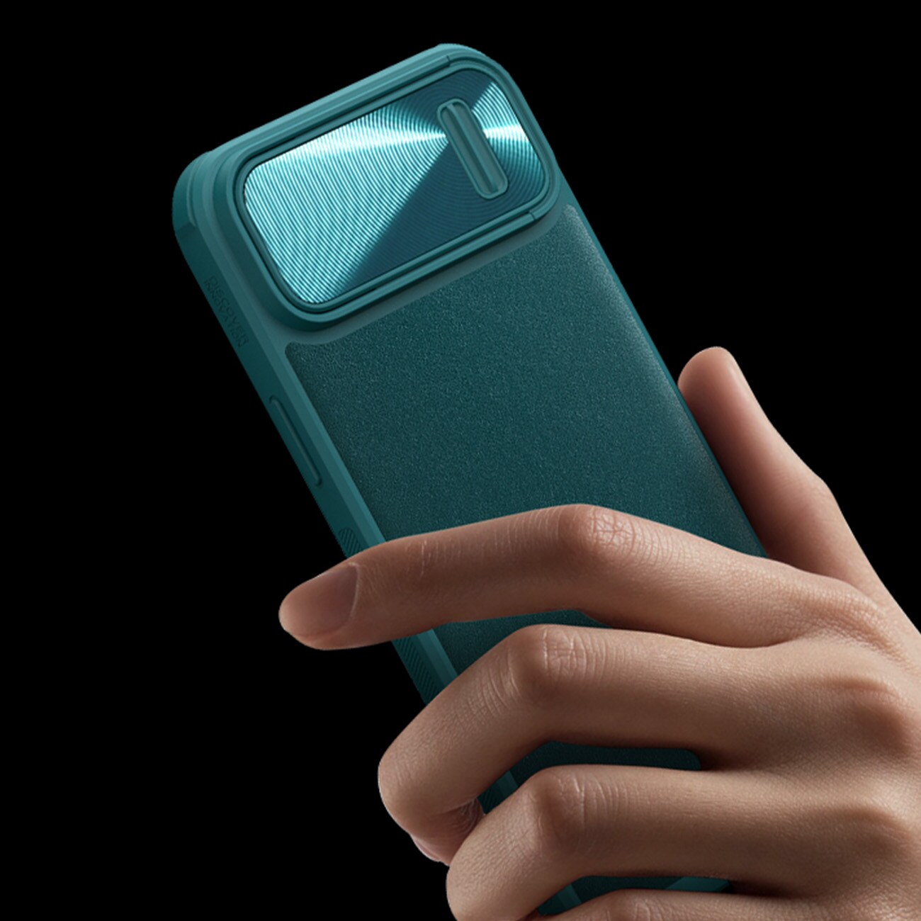 Nillkin CamShield Nahka S Case iPhone 14 Plus kotelo kameran suojus sininen