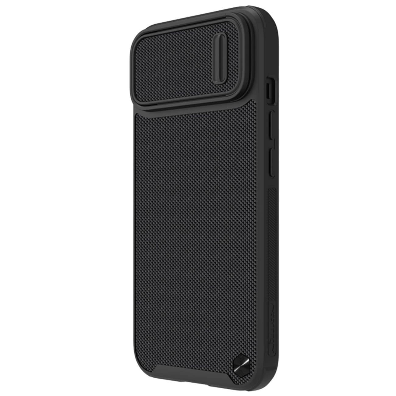 Nillkin Textured S Case iPhone 14 Plus panssaroitu suojus, jossa on kamerasuoja, musta